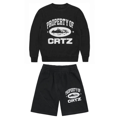 Conjunto Corteiz Shorts Negro