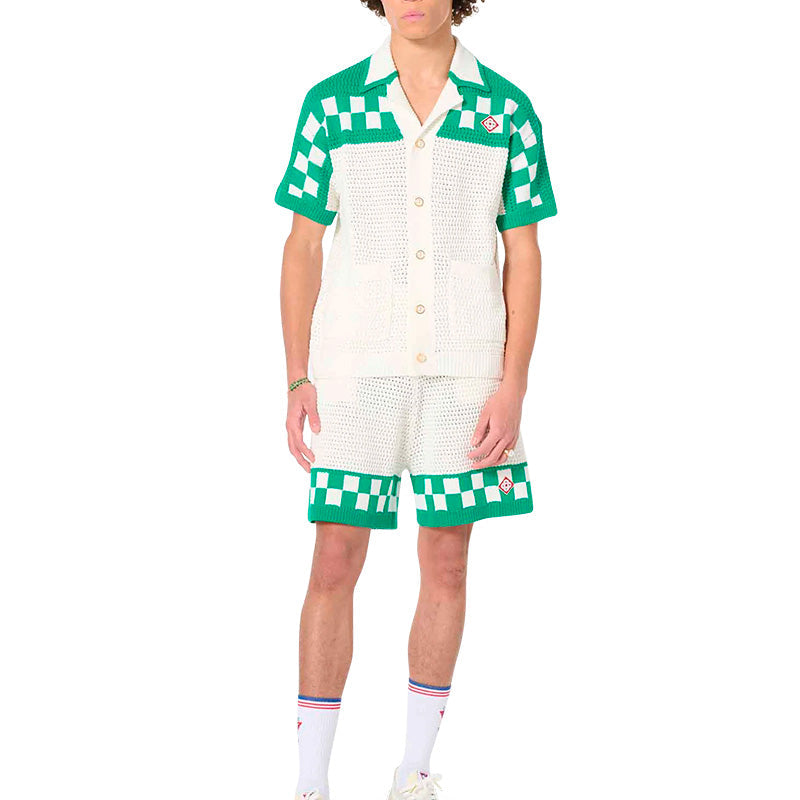 Conjunto Casablanca Crochê Blanco/Verde