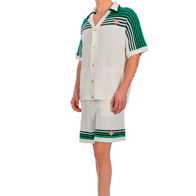 Conjunto Casablanca Crochê Verde/Blanco
