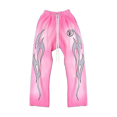 Pantalón Hellstar Flame Sweatpants Pink/Silver