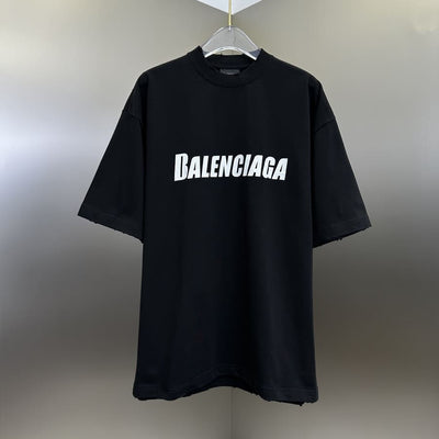 Playera Balenciaga Cracked Logo Distressed