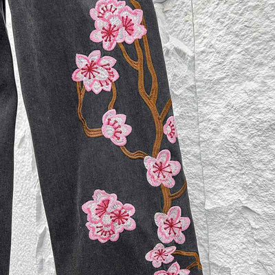 Pantalón Purple Pink Flowers Jeans
