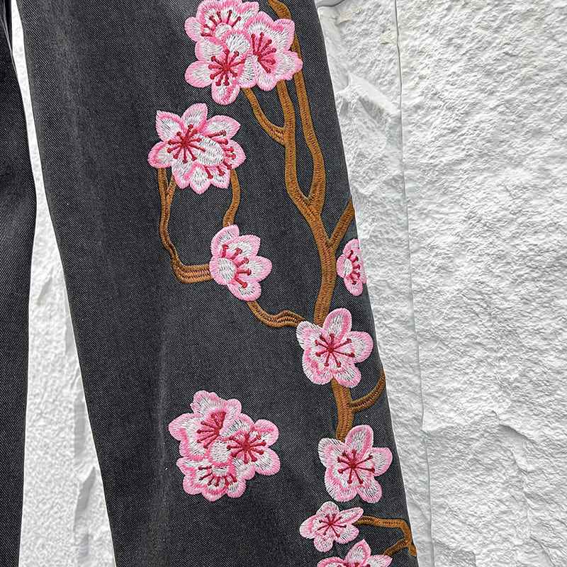 Pantalón Purple Pink Flowers Jeans