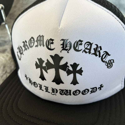 Gorra Chrome Hearts Hollywood Cross Negro/Blanco