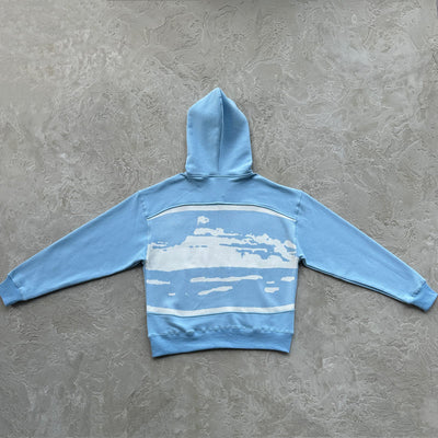 Chamarra Corteiz Hybrid Knit Alcatraz Azul