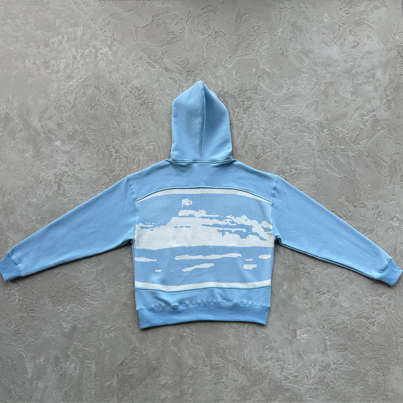 Chamarra Corteiz Hybrid Knit Alcatraz Azul