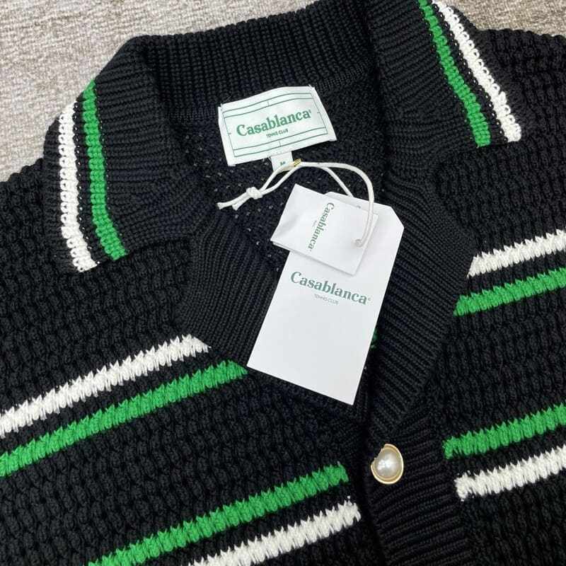 Conjunto Casablanca Crochê Negro y Verde