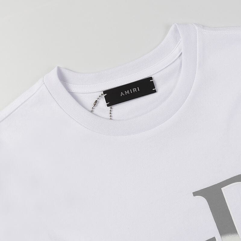 Playera Amiri Staggered Chrome Blanca