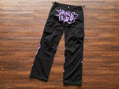 Pantalón Minus Two Cargo Negro/Roxa