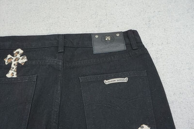 Pantalón Jeans Chrome Hearts Green & Leopard Cross