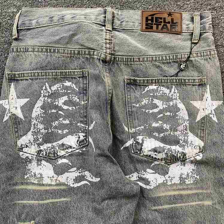 Pantalón Hellstar Torn Jeans Logo
