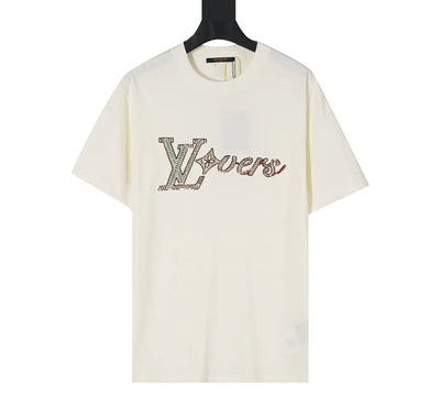 Playera Louis Vuitton White Embroidered Lovers