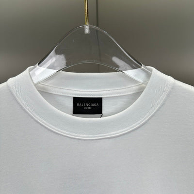 Playera Balenciaga Logo Embroidered Blanca