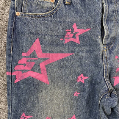 Pantalón Jeans Sp5der Pink Stars
