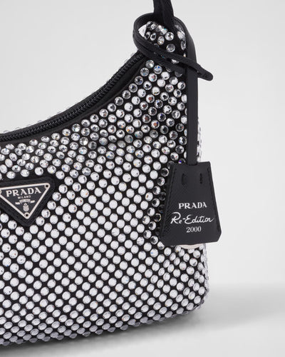 Bolsa en Cetim con Cristais Prada Re-Edition 2000