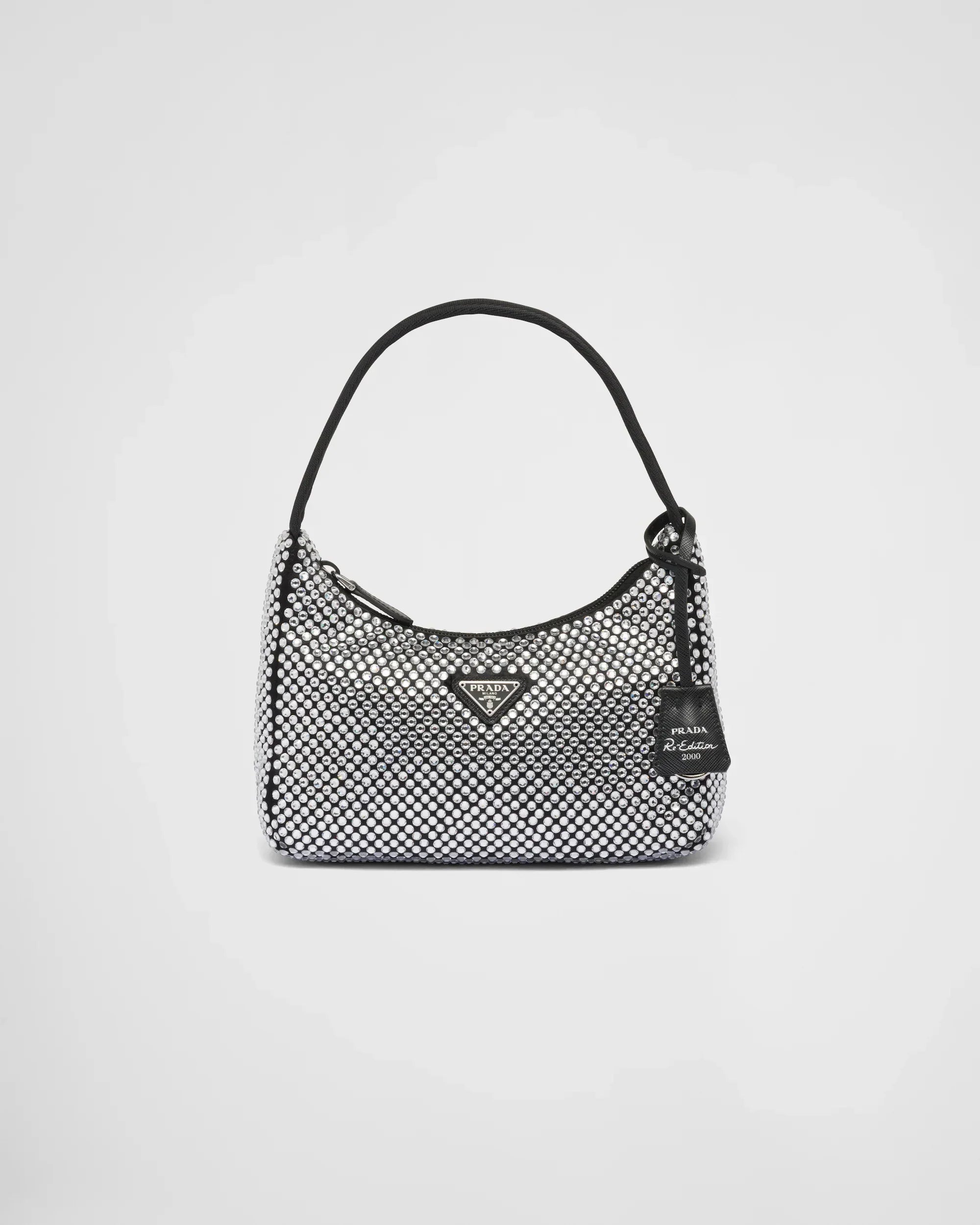 Bolsa en Cetim con Cristais Prada Re-Edition 2000