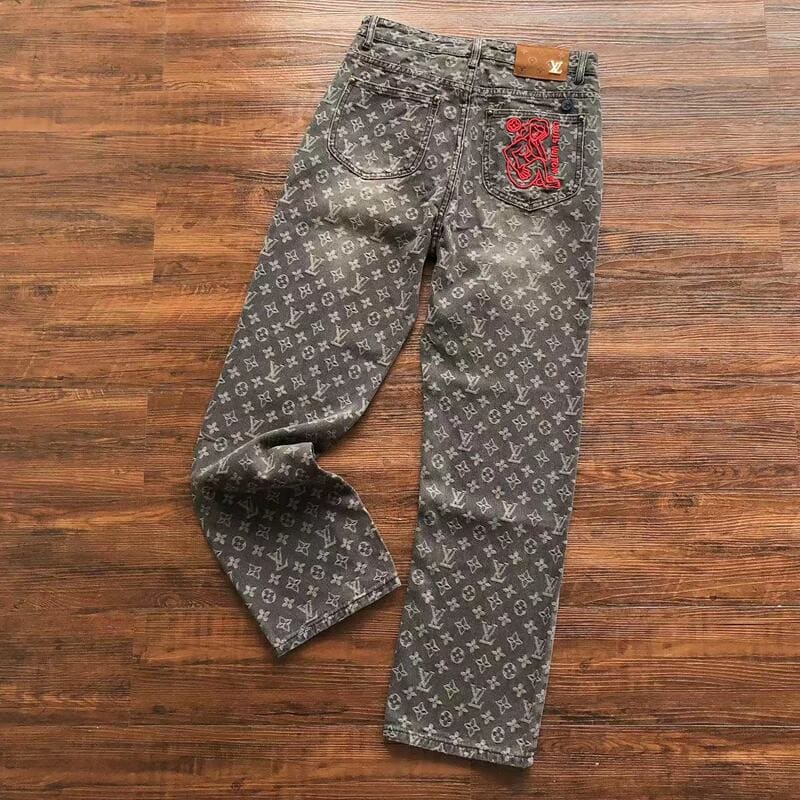 Pantalón Louis Vuitton Distressed Baggy Monogram Jeans
