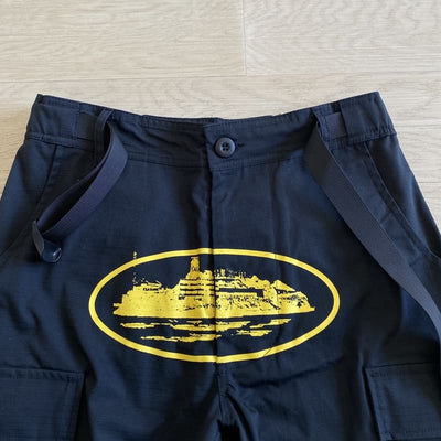 Pantalón Corteiz Cargo Preta y Amarillo
