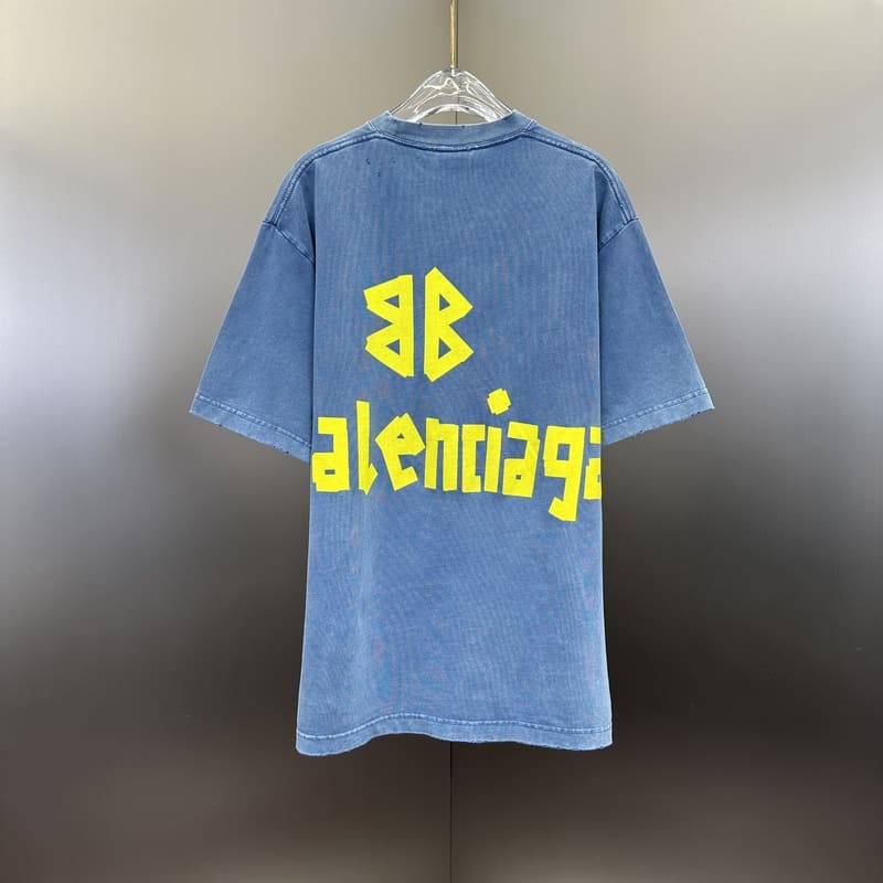 Playera Balenciaga Tape Type Azul