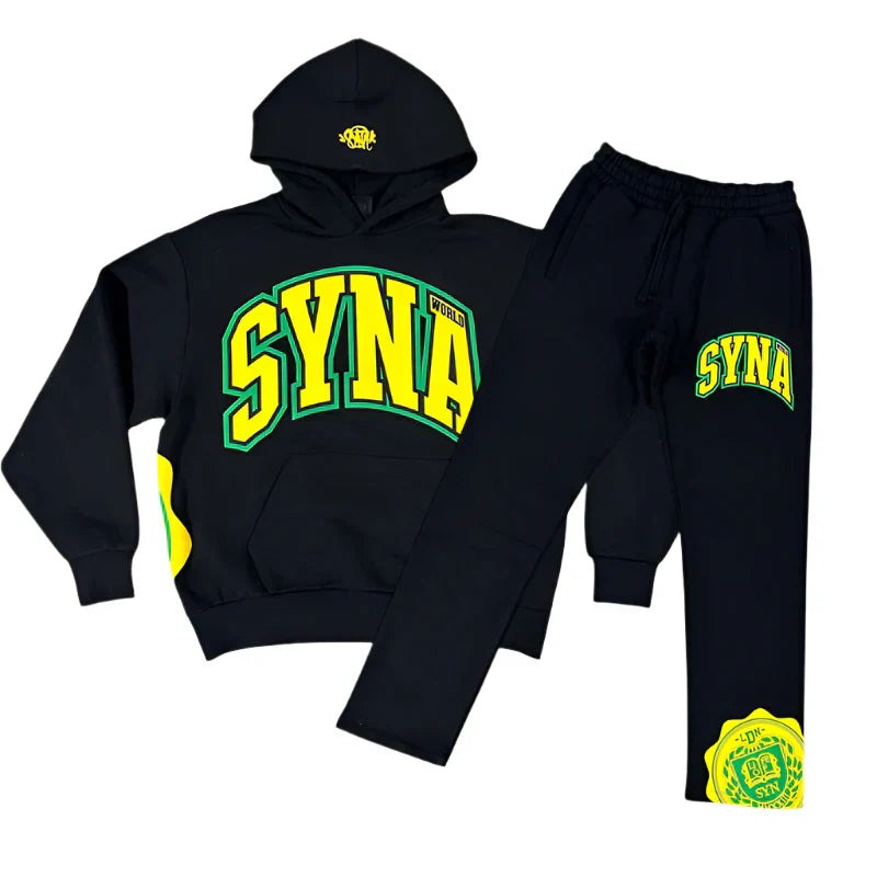 Conjunto Syna World College Logo Negro/Amarillo