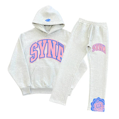 Conjunto Syna World College Logo Gris/Rosa