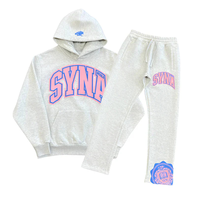 Conjunto Syna World College Logo Gris/Rosa