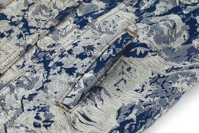 Chamarra Louis Vuitton Distressed Floral Denim