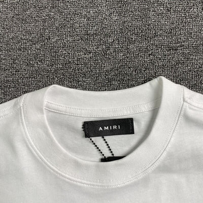 Playera Amiri Bar Logo Blanca/Azul