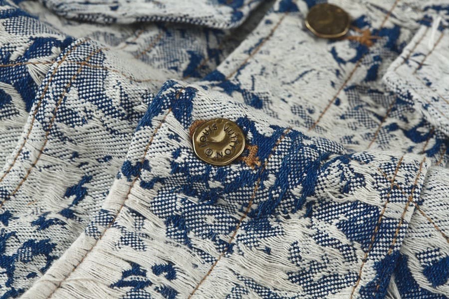 Chamarra Louis Vuitton Distressed Floral Denim