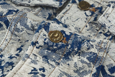 Chamarra Louis Vuitton Distressed Floral Denim