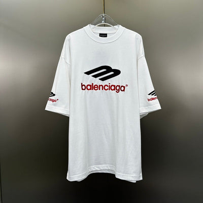 Playera Balenciaga Logo Embroidered Blanca