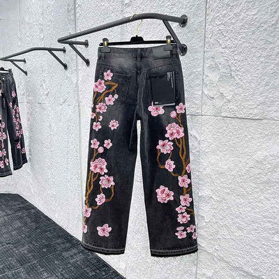 Pantalón Purple Pink Flowers Jeans