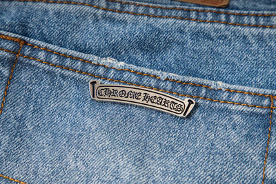 Pantalón Jeans Chrome Hearts Patches Cross Pink