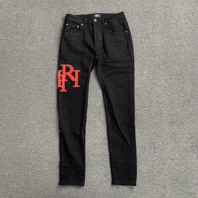 Pantalón Amiri Jeans Staggered Logo Preta