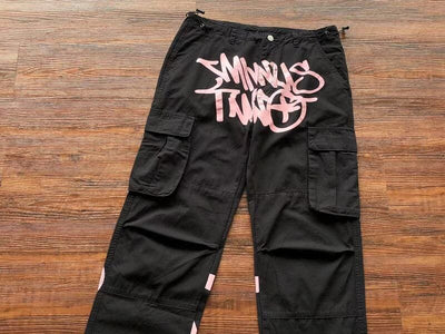 Pantalón Minus Two Cargo Negro/Rosa