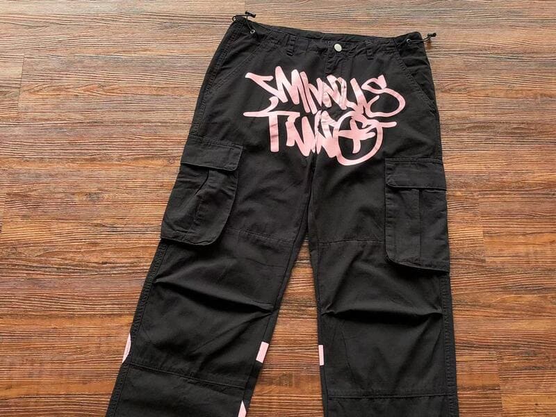 Pantalón Minus Two Cargo Negro/Rosa