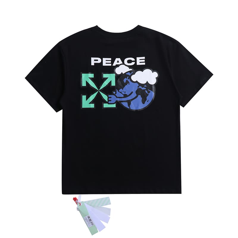 Playera Off-White Peace Worldwide Black