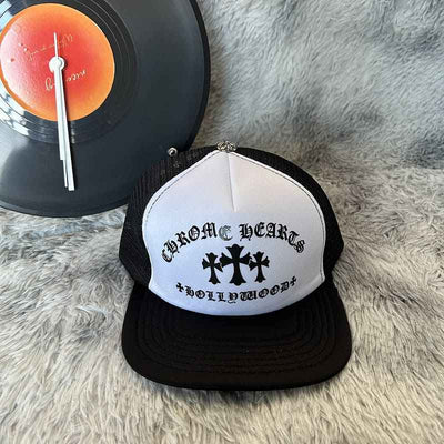 Gorra Chrome Hearts Hollywood Cross Negro/Blanco