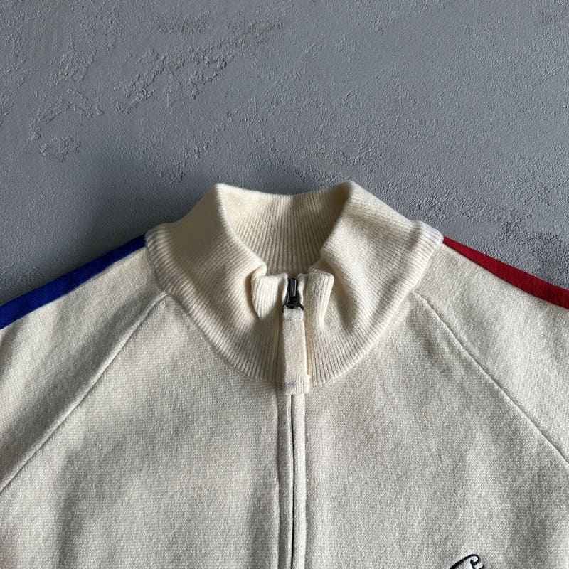 Chamarra Corteiz Knit Zip Up Fleece Cream
