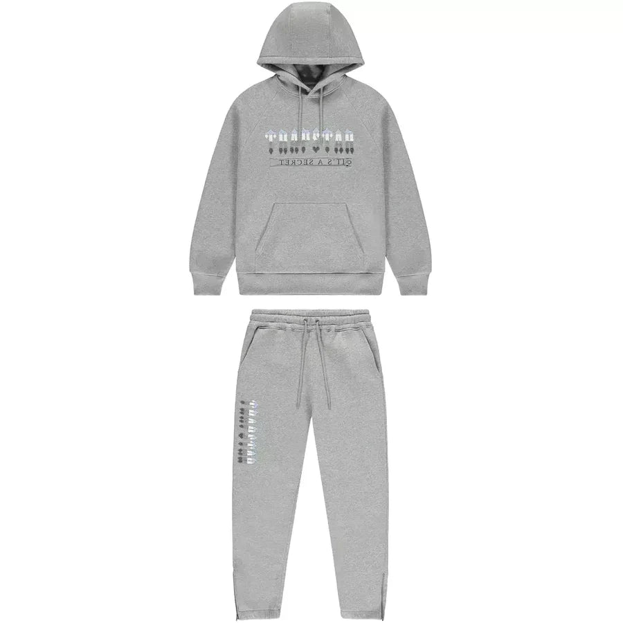 Conjunto Trapstar Chenille Decoded 2.0 Hoodie Grey/Ice Blue
