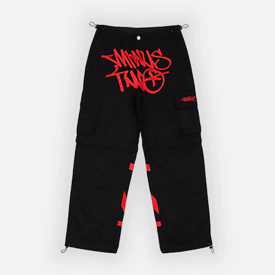 Pantalón Minus Two Cargo Negro/Vermelha