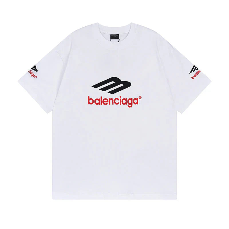 Playera Balenciaga Logo Embroidered Blanca